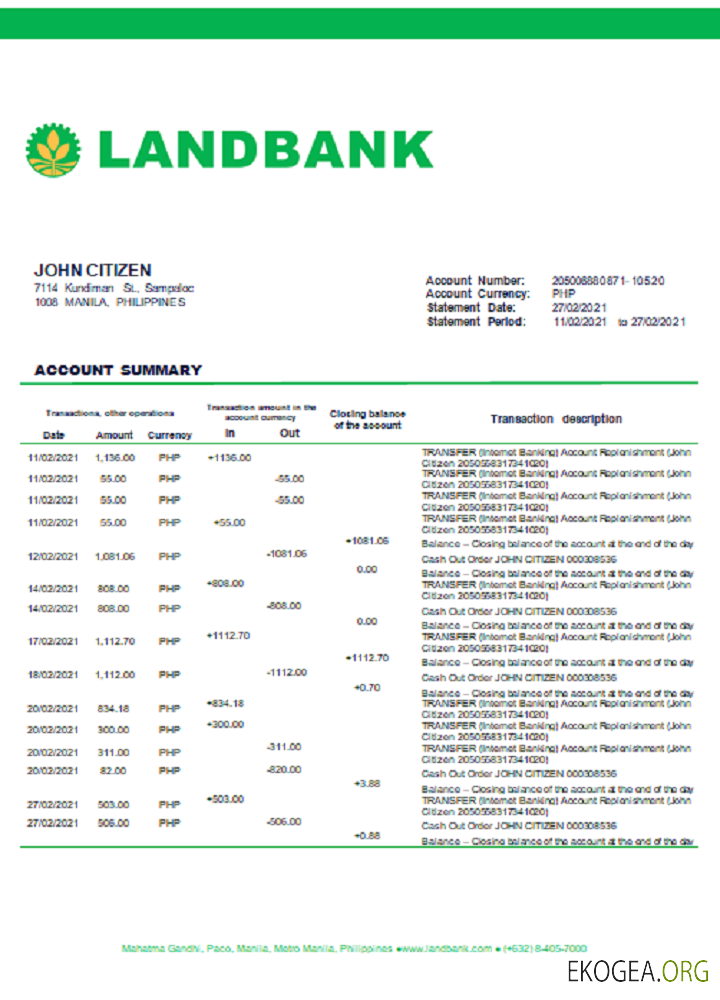 Philippines Land Bank du mot Philippines